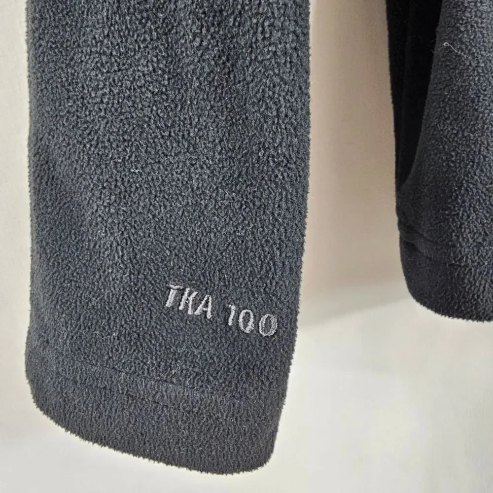 The North Face TKA 100 Quarter Zip Pullover In Black And Gray - Size XL
